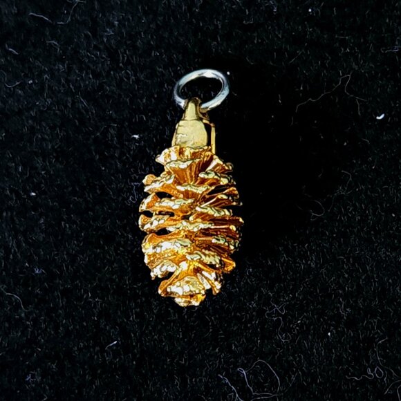 Gold Dipped Miniature Pinecone Necklace - Picture 5 of 7